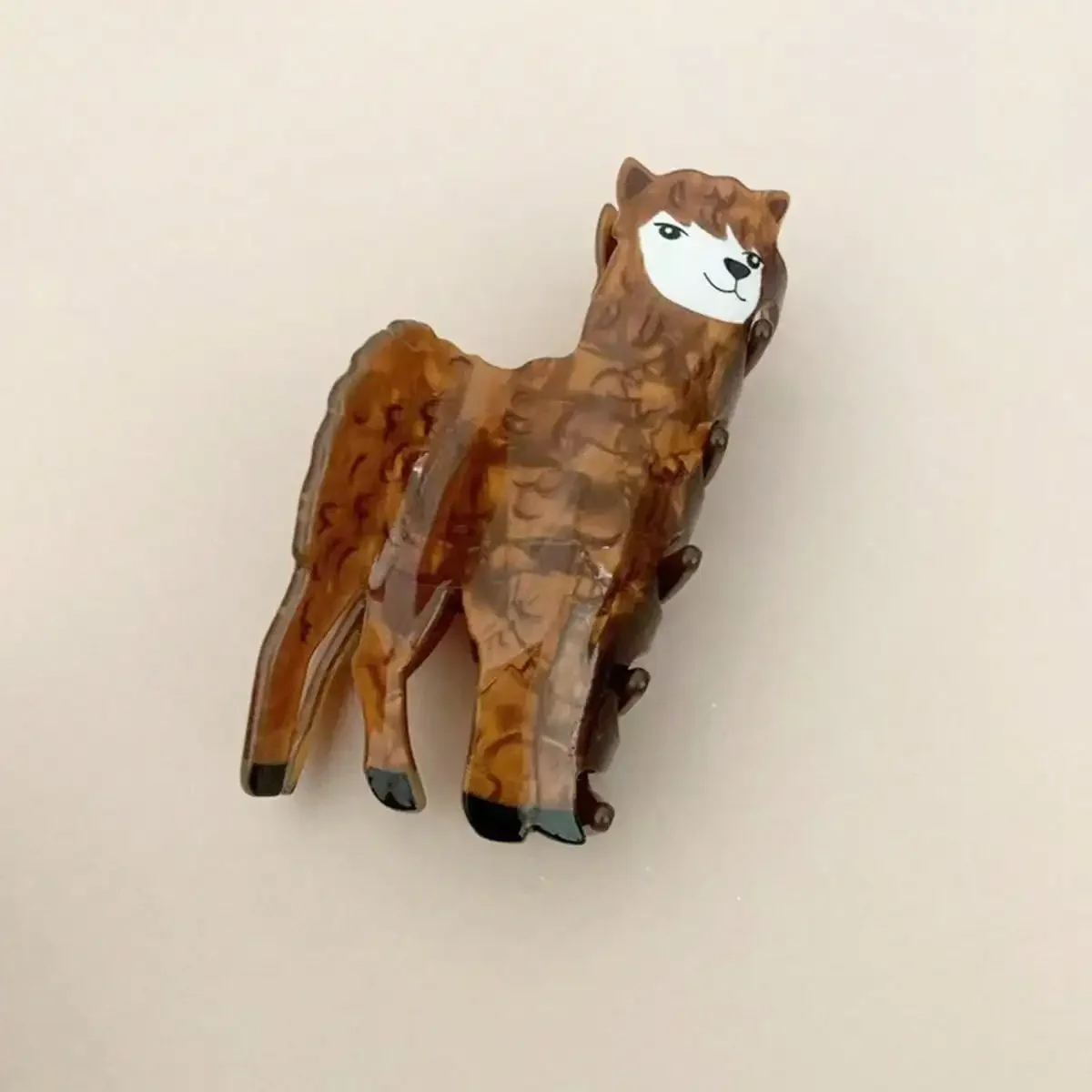 1pc Brown Autumn Animal Series Hair Grab Acrylic Gripper Sweet Back Hair Clip Super Cute Hairpin Shark Clip