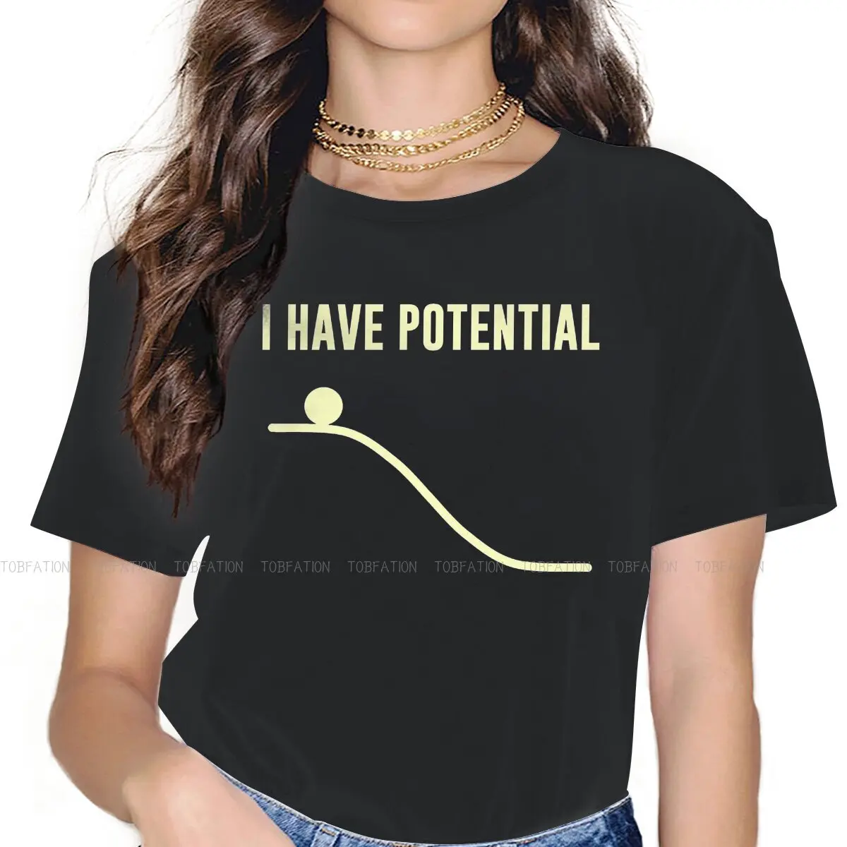 Engineer Electricity Electrician TShirt for Woman Girl I Have Potential Energy  5XL Summer Tee T Shirt Novelty Loose