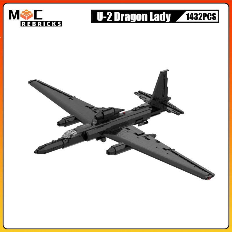 

Modern Military Weapons U-2 Dragon Lady Aircraft MOC Building Block DIY Assembly Model Technology Bricks Toys Reconnaissa Plane