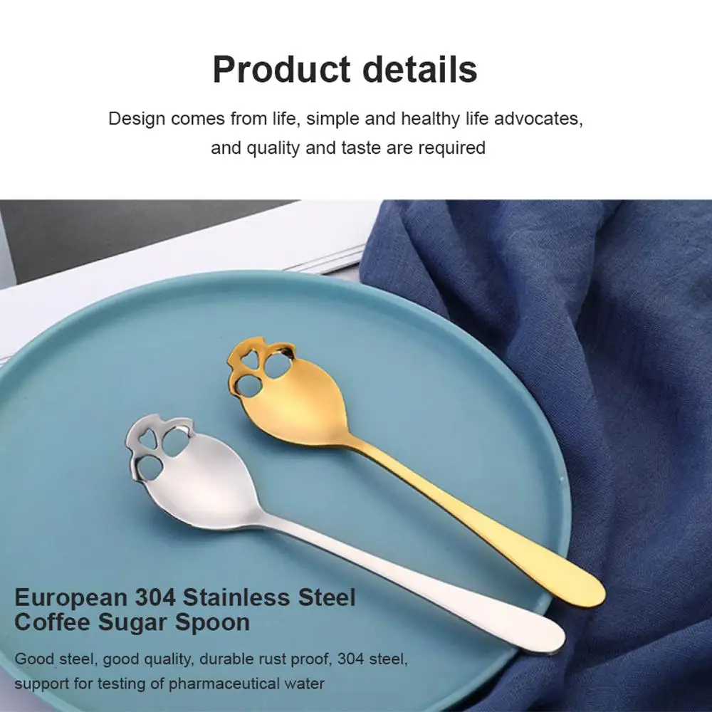 2/3/6PCS Ins Style Spoon Small And Portable Skull Spoon Smooth Noodle Weight: 25g Kitchenware Dessert Spoon