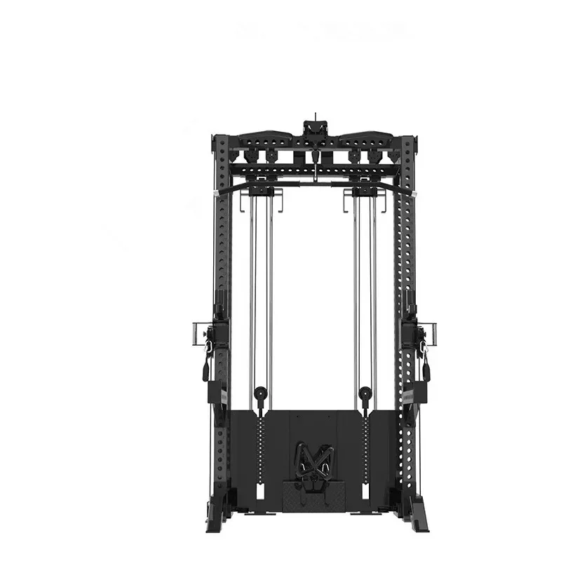 

Cable Crossover Power Rack, Multi-Function Power Rack with Lat Drop-Down and Low Row Combination