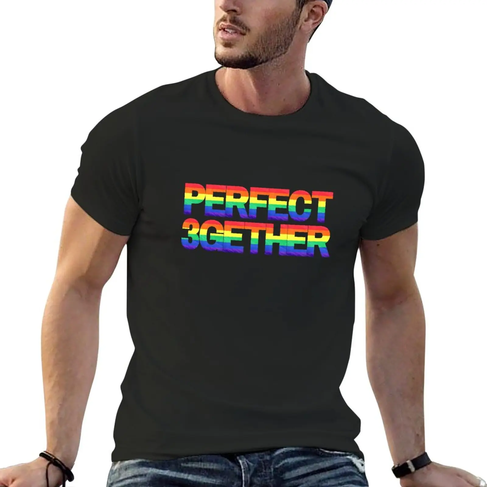 

PERFECT 3GETHER PRIDE FLAG THROUPLE TRIAD POLYAMORY T-Shirt tops sublime t shirt mens clothes