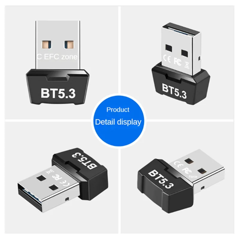 RTL5.3 Bluetooth-адаптер без драйверов Компьютер USB Беспроводной Bluetooth-приемник Передатчик Bluetooth Аудиогарнитура Прочный