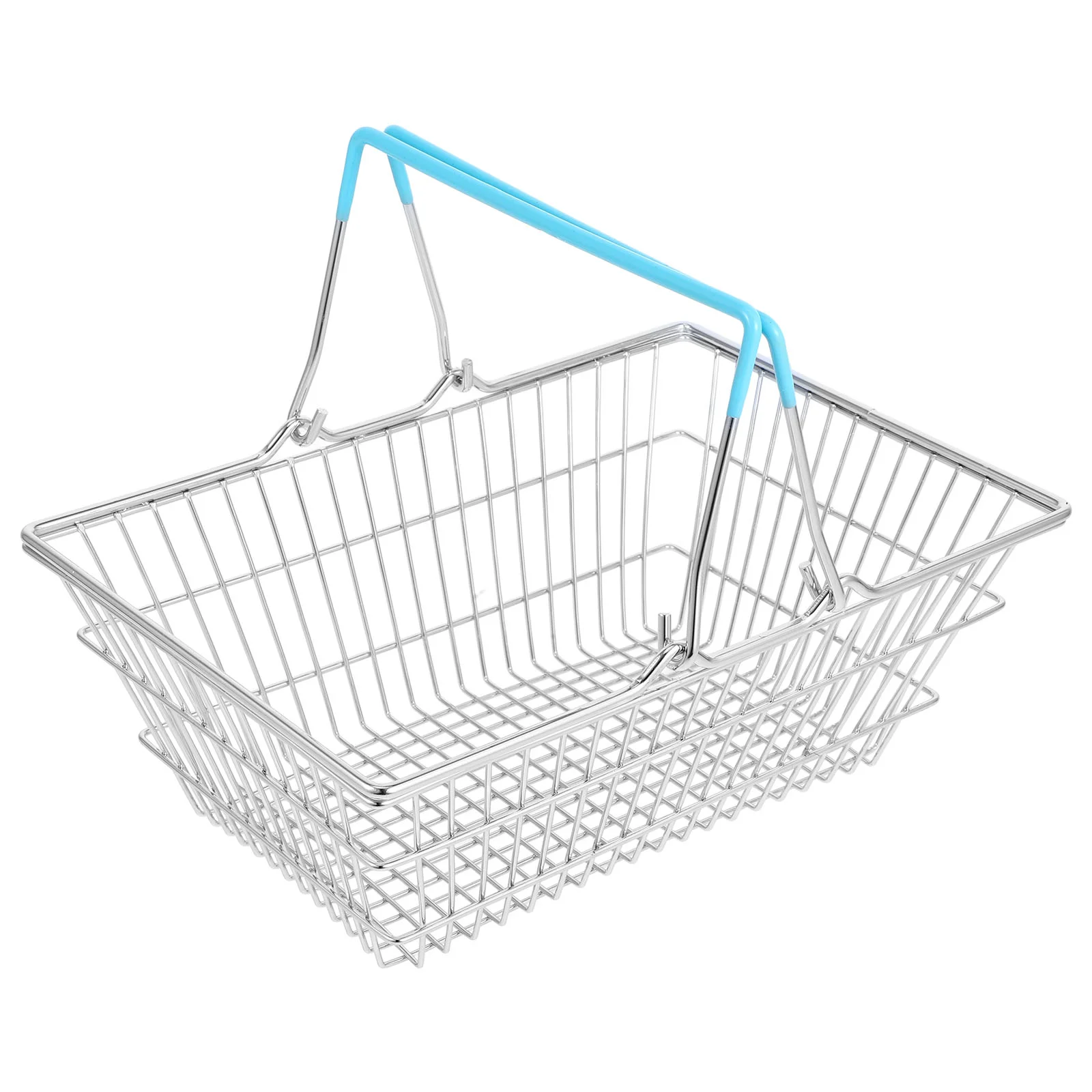 Mini Shopping Basket Iron Wire Storage Basket Tiny Shopping Basket with Handles for Mini House Furniture Kids Party Favors