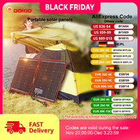 Dokio 18V 100W Portable Foldable Solar Panel with 12V Controller Kit for Family Camping Trips