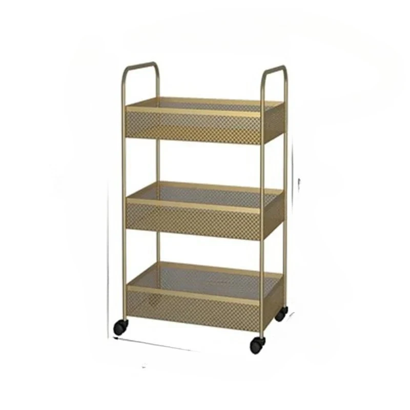 Golden Salon Trolley Multi-tier Equipment Cosmetic Trolley Hair Salon Furniture Hair Dryer Shampoo Mobile Da Parrucchiere Grande
