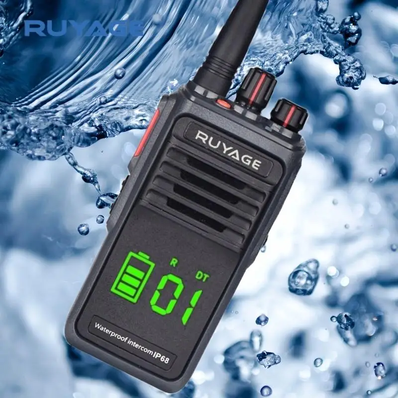 

Ruyage-T20 Long Range Walkie Talkie, IP68 Waterproof, 10W Radio Receiver, Two-Way Radio Station for Factory, Farm, Warehouse