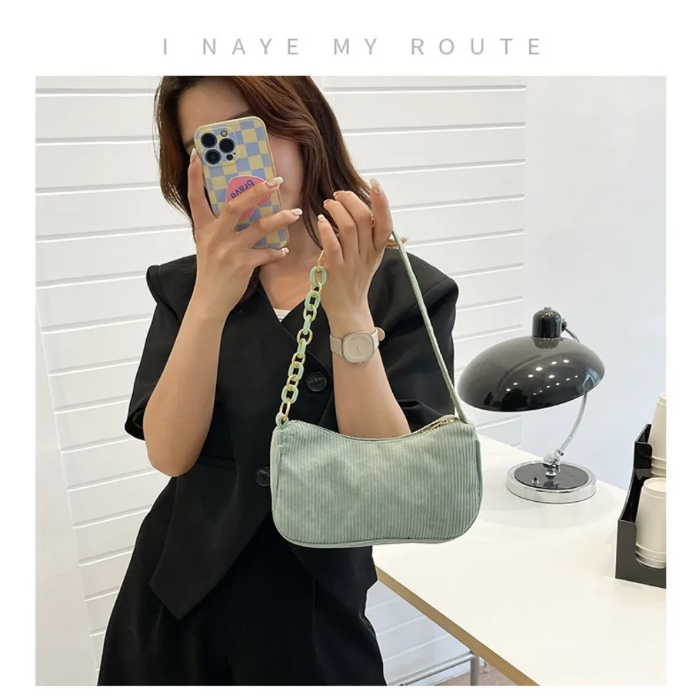 

Corduroy Dumpling Moon Shape Shoulder Bag For Women，mobile Phone, Cosmetic Storage Bag, Corduroy Makeup Bag For Travelling