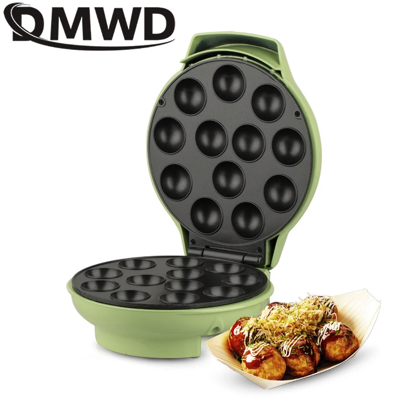 DMWD 12 Holes Octopus Ball Maker Cooker Electric Takoyaki Machine Household DIY Steak Grilling Plate Frying Pan Mold 1200W EU