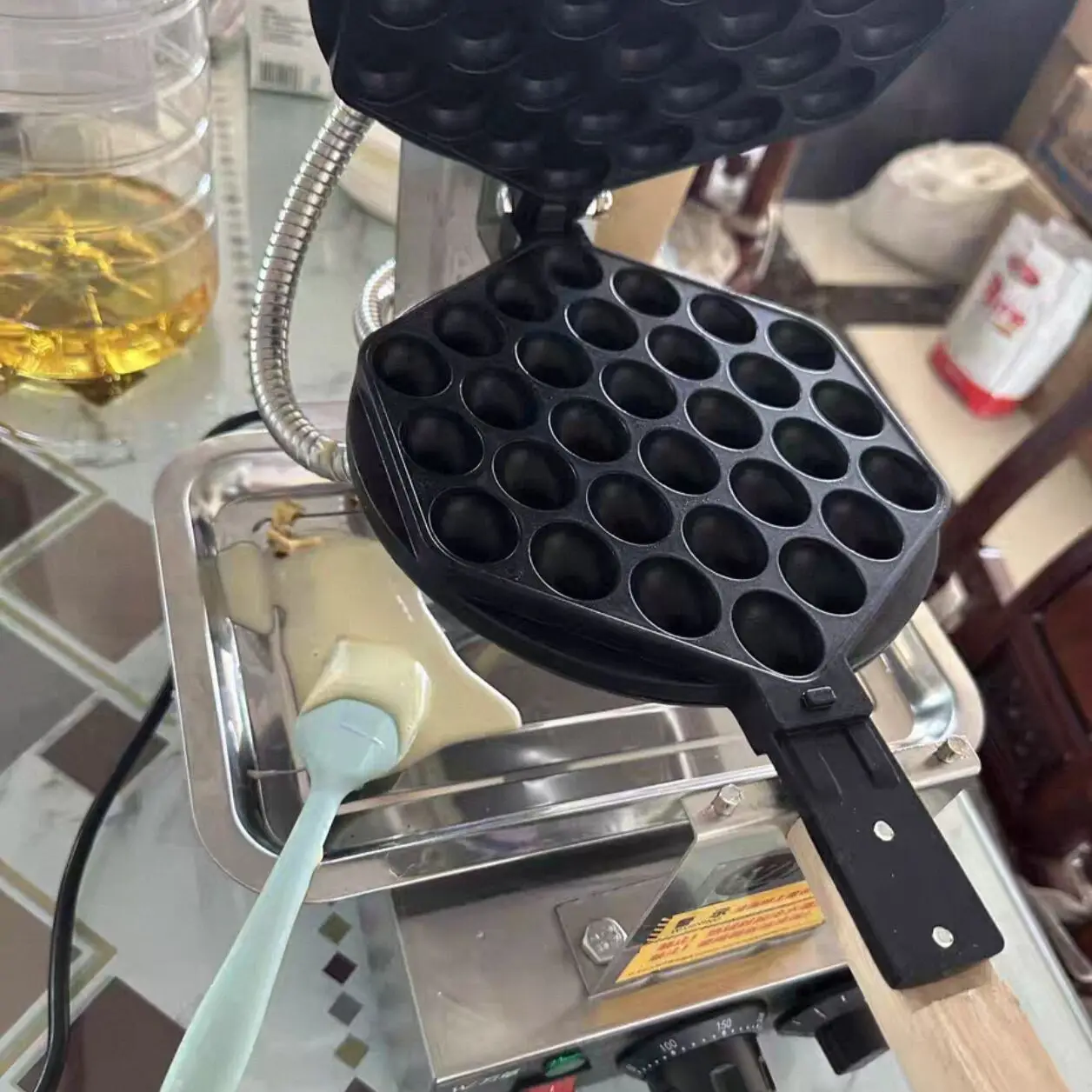 

Коммерческая вафельница с яичным пузырьком, 1400 Вт, нержавеющая сталь с антипригарным покрытием