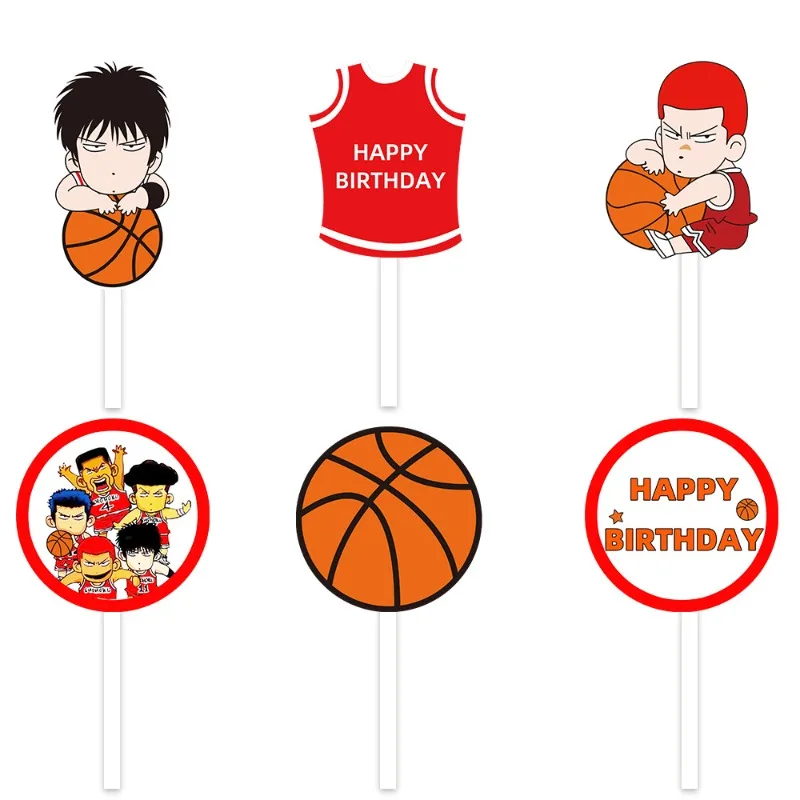 

5pcs SLAM DUNK Cake Topper Anime Sakuragi Hanamichi Cake Decorations Birthday Party Supplies Baby Shower Cupcake Accessories