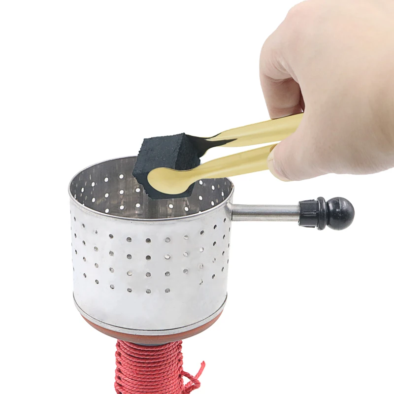 SY 1PC Chicha Metal Charcoal Holder Hookah Shisha Tools Screen With Handle Nargile Narguile Cigarette Smoking Accessories Base