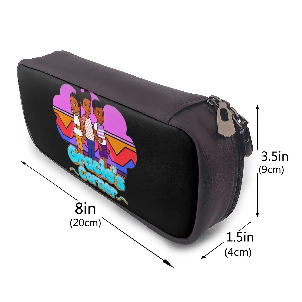 Gracies Family Corner Cute Phonic's Song Leather Pencil Case for Kids Gift Pen Box Pencil Bag Stationery Supplies Pen Holder Bag