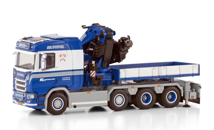 

WSI 1:50 Scale Sca-nia 8X2 Axle Tractor,FASSI 1100 Ballast Truck Mounted Crane Engineering Machinery DieCast Model 01-4161