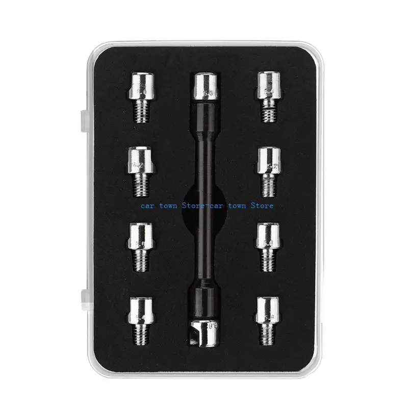 

RXJE Motorcycle Spoke Spanner Wrench Set Dirt Bikes Wheel Repair Tool for Adjust Bicycles Tension 5.0-6.8mm