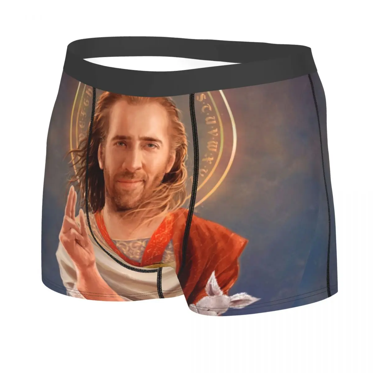 Custom Saint Nicolas Cage Underwear Men Stretch Funny Meme Boxer Briefs Shorts Panties Soft Sexy Underpants For Homme