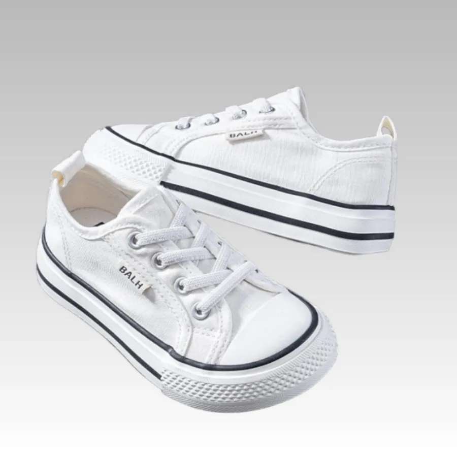Children's canvas shoes 2026 Spring Autumn new boys girls low top board shoes babies white soft soled walking shoes Eu 20-37