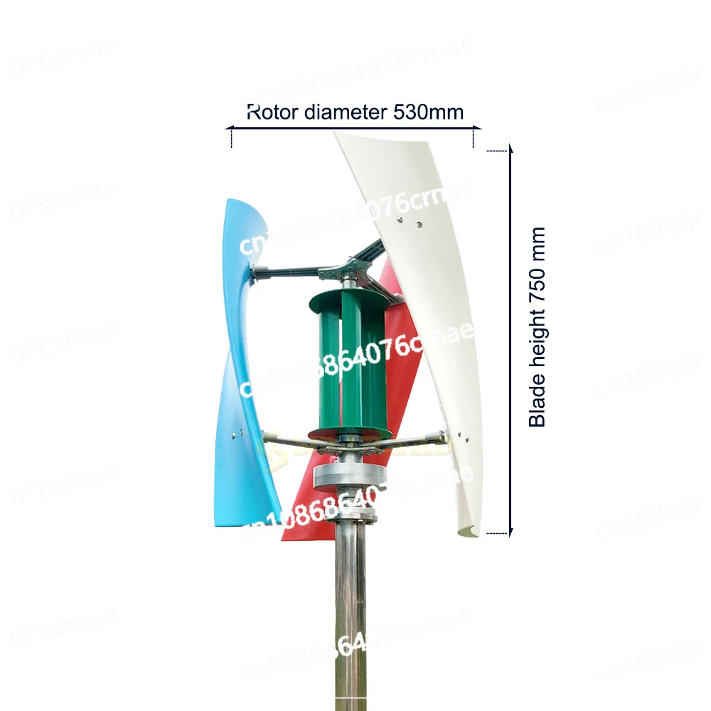 Wind Turbine 12v 24v Vertical Axies Wind Generator VAWT Windmill Free Energy with Inverter Solar Panels Homeuse