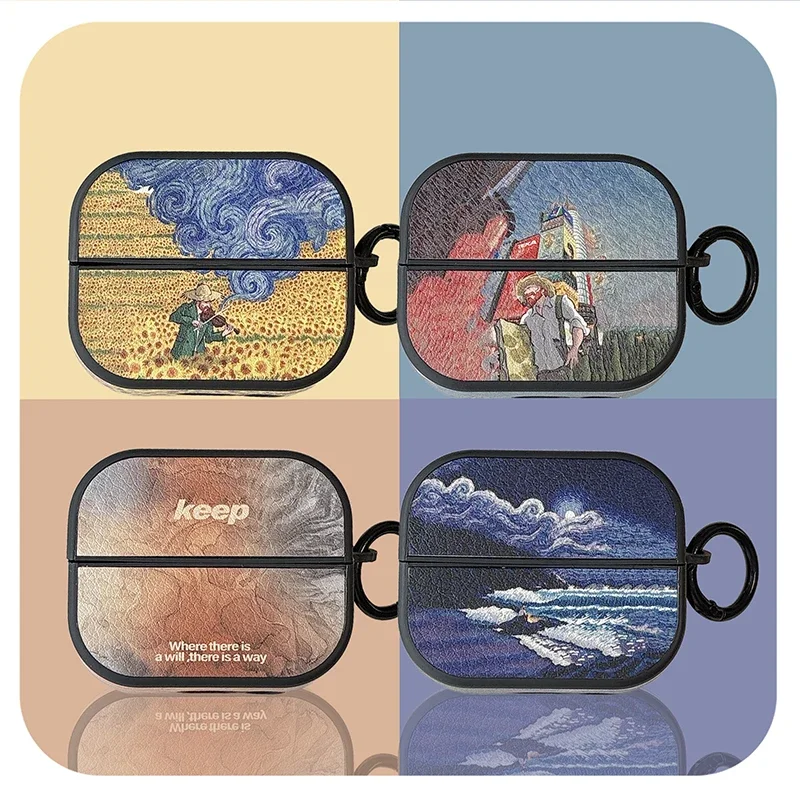 Case for Samsung Galaxy Buds3 Pro Funda Famous Classic Oil Painting Artwork Soft PU Protective Cover for Galaxy Buds 3 Shell
