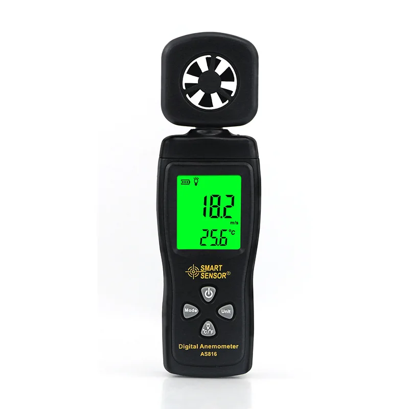 AS816 High Accuracy Wind Tester, Portable Digital Anemometer for Ambient Wind Inspection