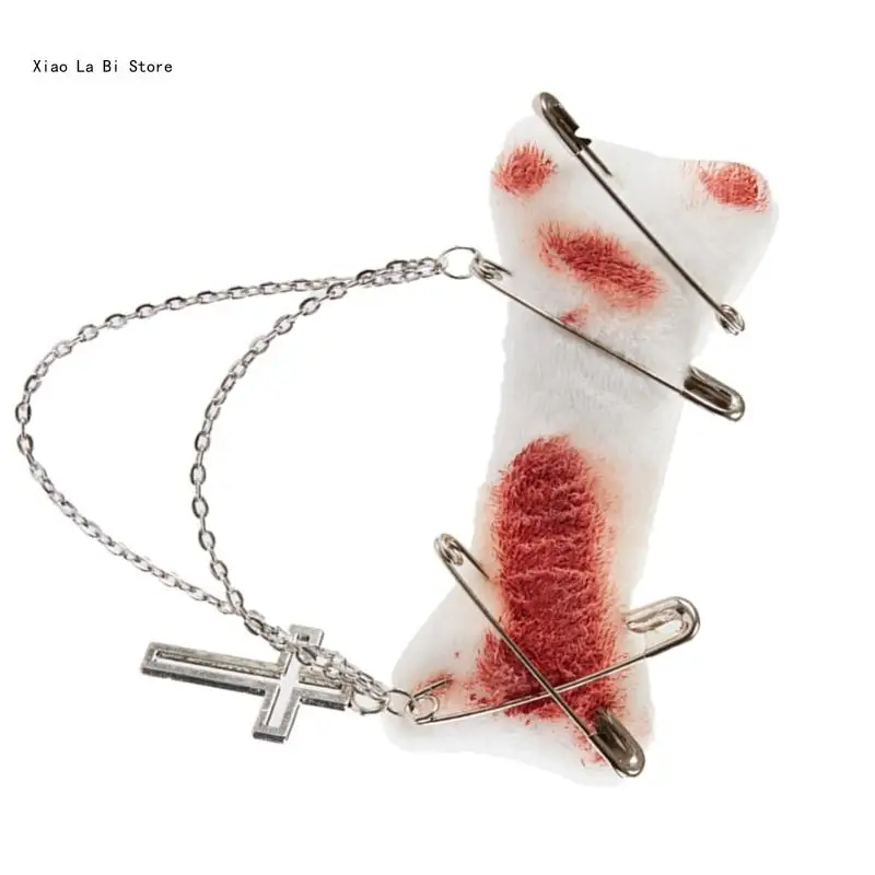 Furry HairPins Girl Subculture Bloodstain Brooch Great for Most Hair Type Hair Clip with Pin for Lady Women Girl XXFD