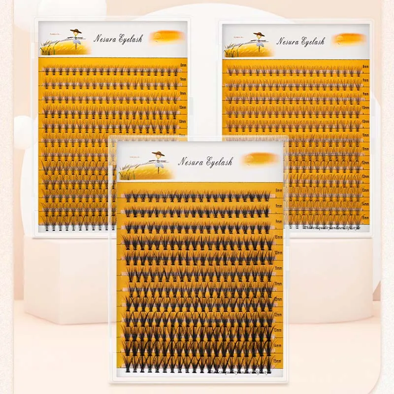 high-capacity12Rows 3D Fluffy Lash Clusters10D/20D 0.07/0.1Thick Eyelash Clusters Wispy Individual Lashes 8-15mm Cluster Eyelash