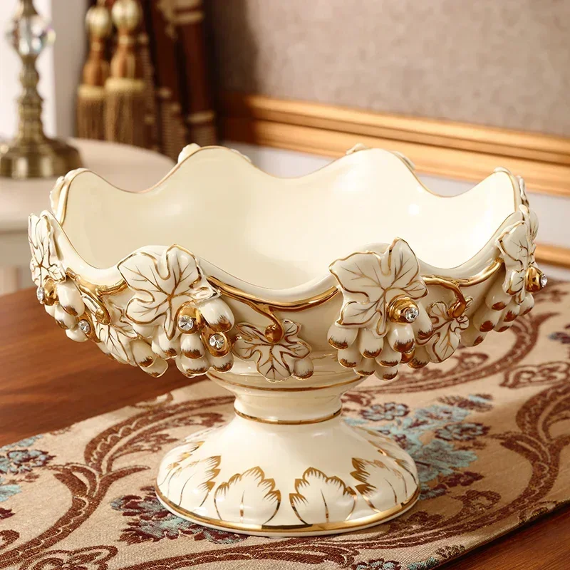 Diamond-studded European decorative fruit plate living room