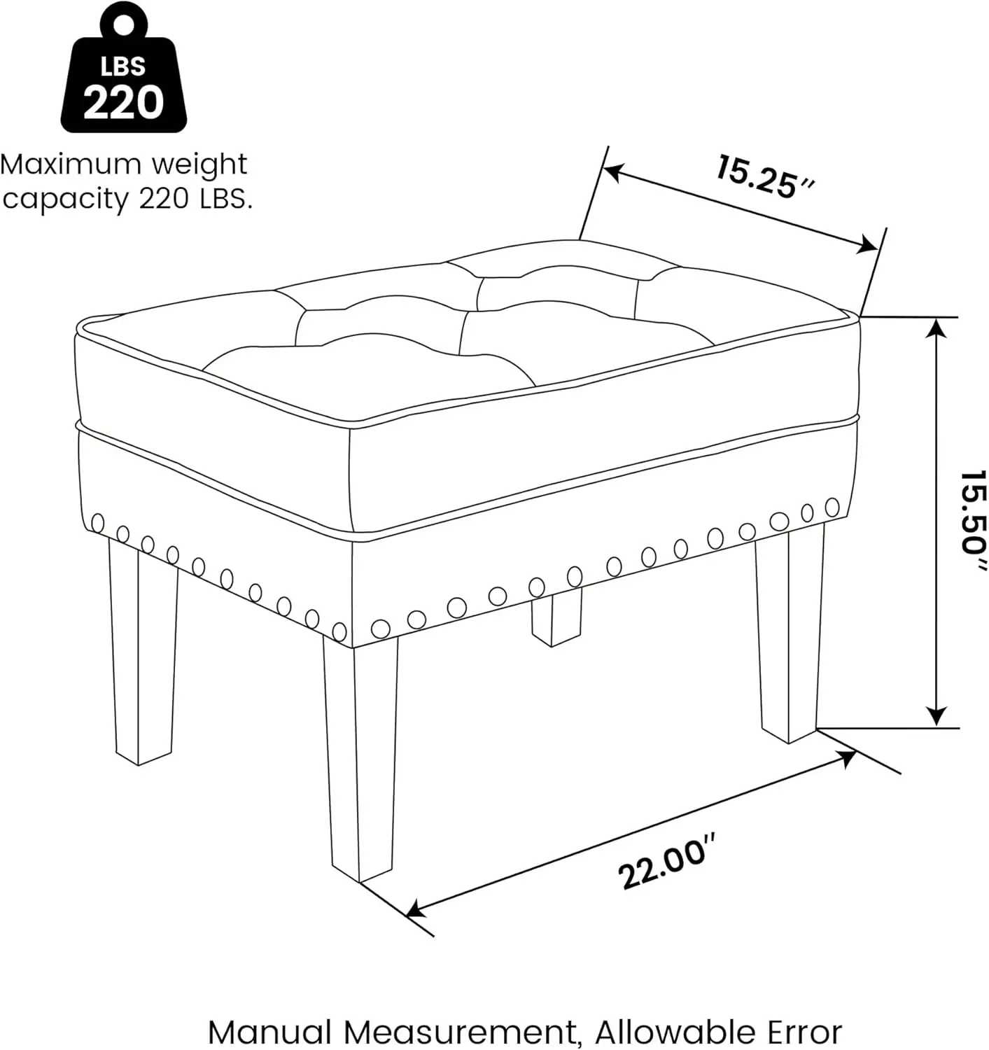 Mid-Century Modern PU Leather Vanity Accent Stool Chair, Makeup Stool Footrest Side Table for Living Room Vanity Enterway, Coffe