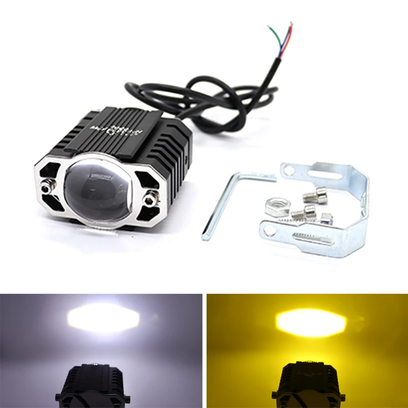 Motorcycle Headlight LED Spotlights Moto Auxiliary Lightings DRL Motorbike Lamps Fog light Universal 12V For Bicycles Cars