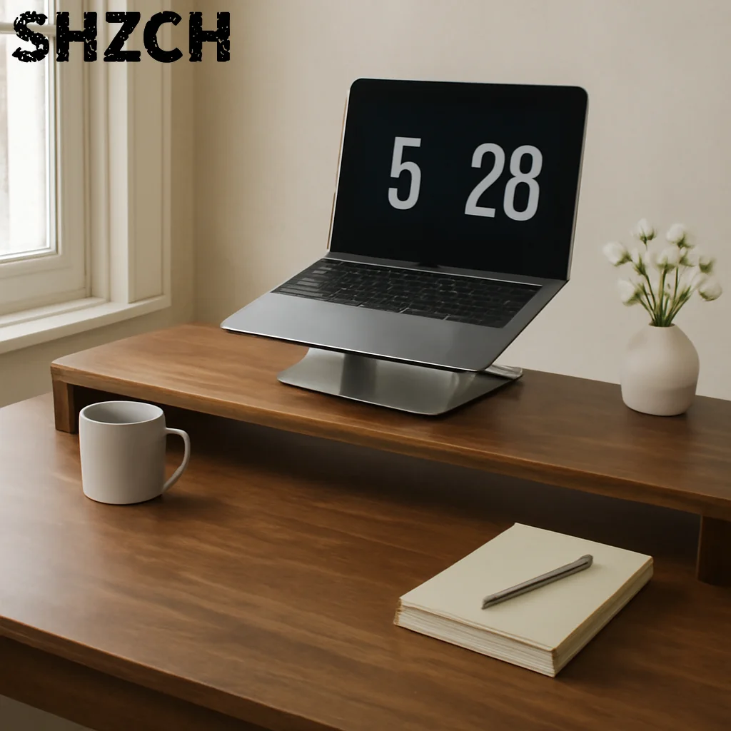 Minimalist Retro Display Stand North American Black Walnut Desktop Computer Stand Desktop Solid Wood Display Base Raised