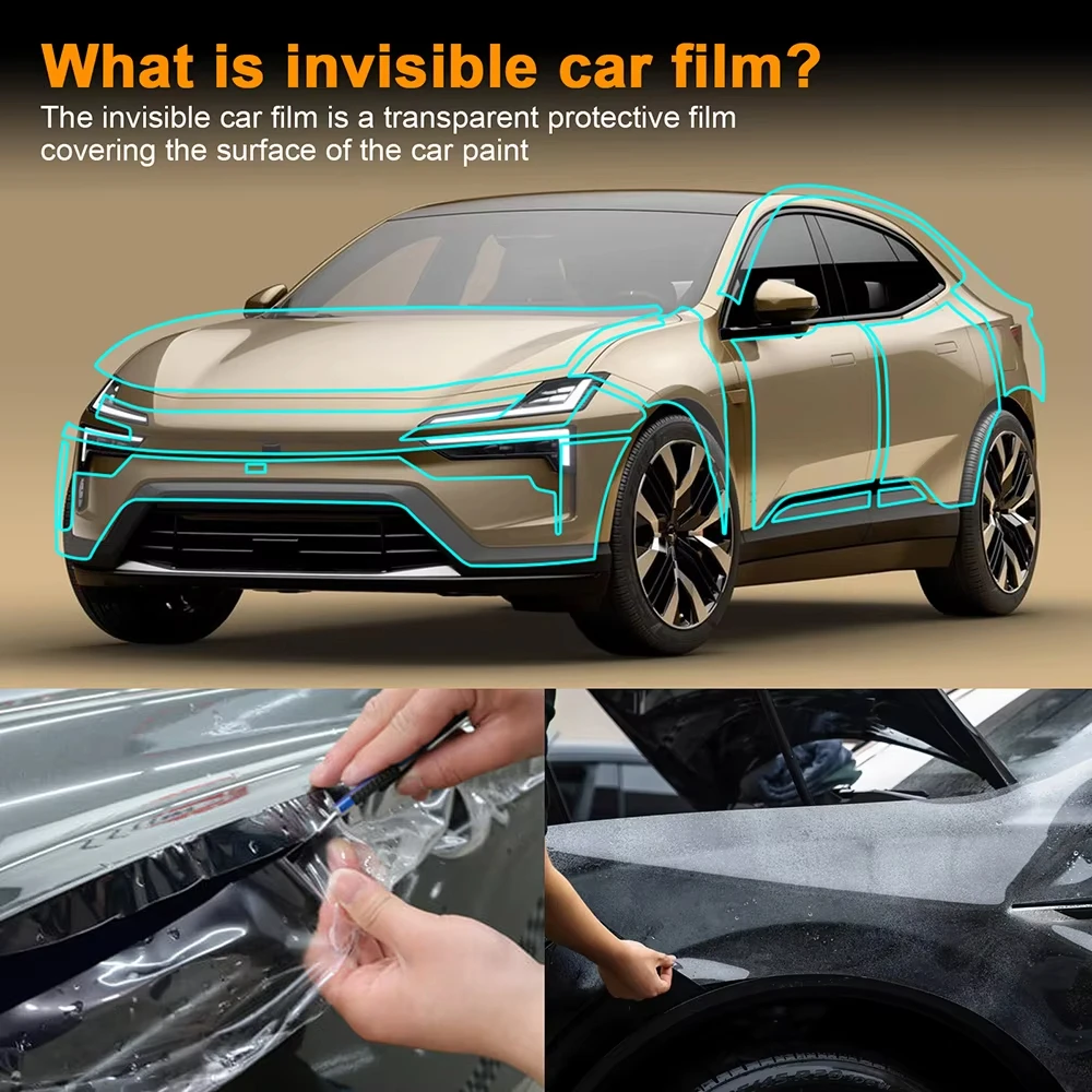 

For Polestar 4 2024-2025 TPU Car Paint Protection Film Pre-cut Transparent PPF Body Scratch-resistant Decal Cover Kit