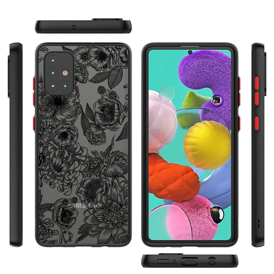 Funda de teléfono Line Flower Art para Samsung Galaxy A24 A72 A22 A14 A73 A23 A13 A32 A53 A54 A34 A52 5G A33 funda de lujo