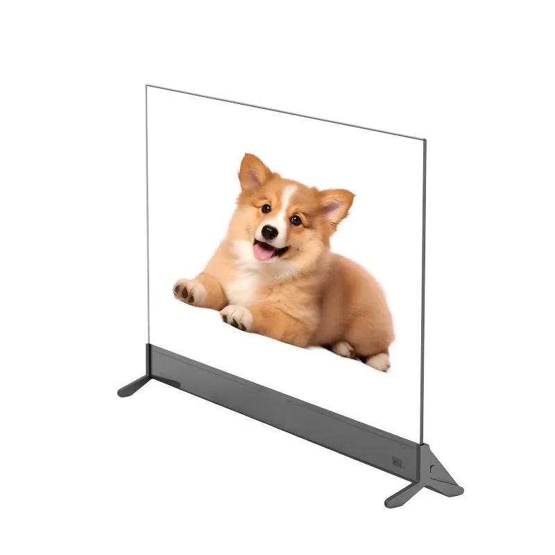 Self-luminous transparent screen display bare screen touch interactive window glass splicing screen