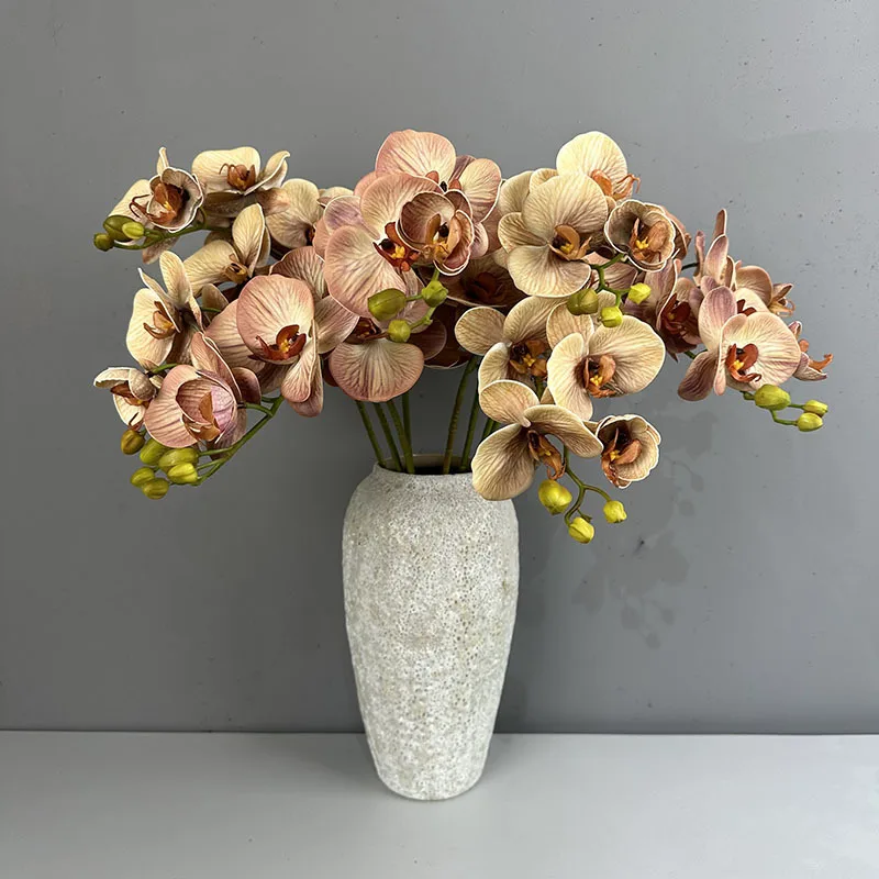 Nordic 7 köpfe Schmetterling Orchidee Künstliche Blume Real Touch Gefühl 75 cm Gefälschte Blumen Für Wohnzimmer Hochzeit Tisch Vase dekoration – Detail 3