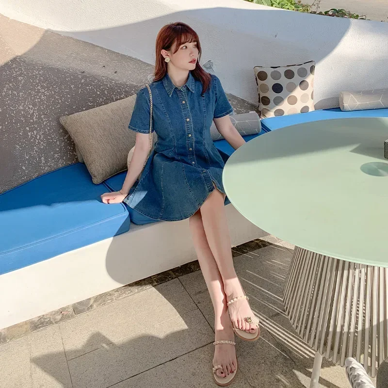 

Plus Size Summer Elegant High-Waisted Denim Skirt Plus Size Women's Clothing Breathable Comfortable Dresses for Women