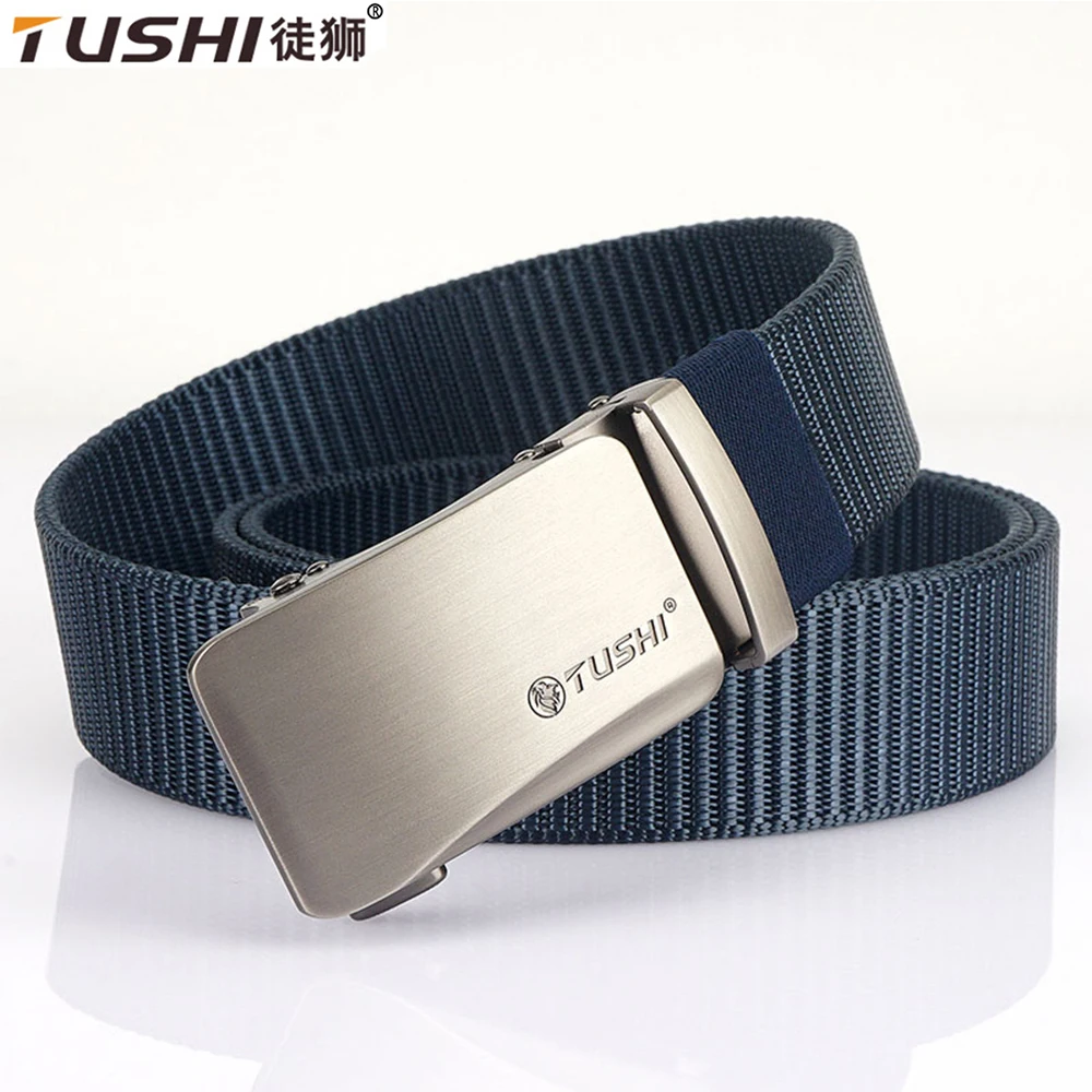 TUSHI New Alloy Quick Release Pluggable Automatic Buckle Belts For Men Durable Tactical Belt Cowboy Outdoor Army Belt Hunting