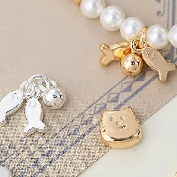 

14K Genuine Gold Cat and Fish Drip Pendant, DIY Bracelet, Necklace, Handcrafted Beaded Jewelry, Accessory Materials, 1Pc