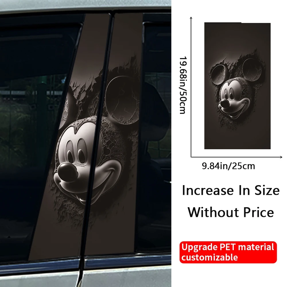 Dice Poker Mice Rat Balloon Car B-pillar Stickers Auto Center Column Decoration Cover Scratches Waterproof Decal Car Accessories