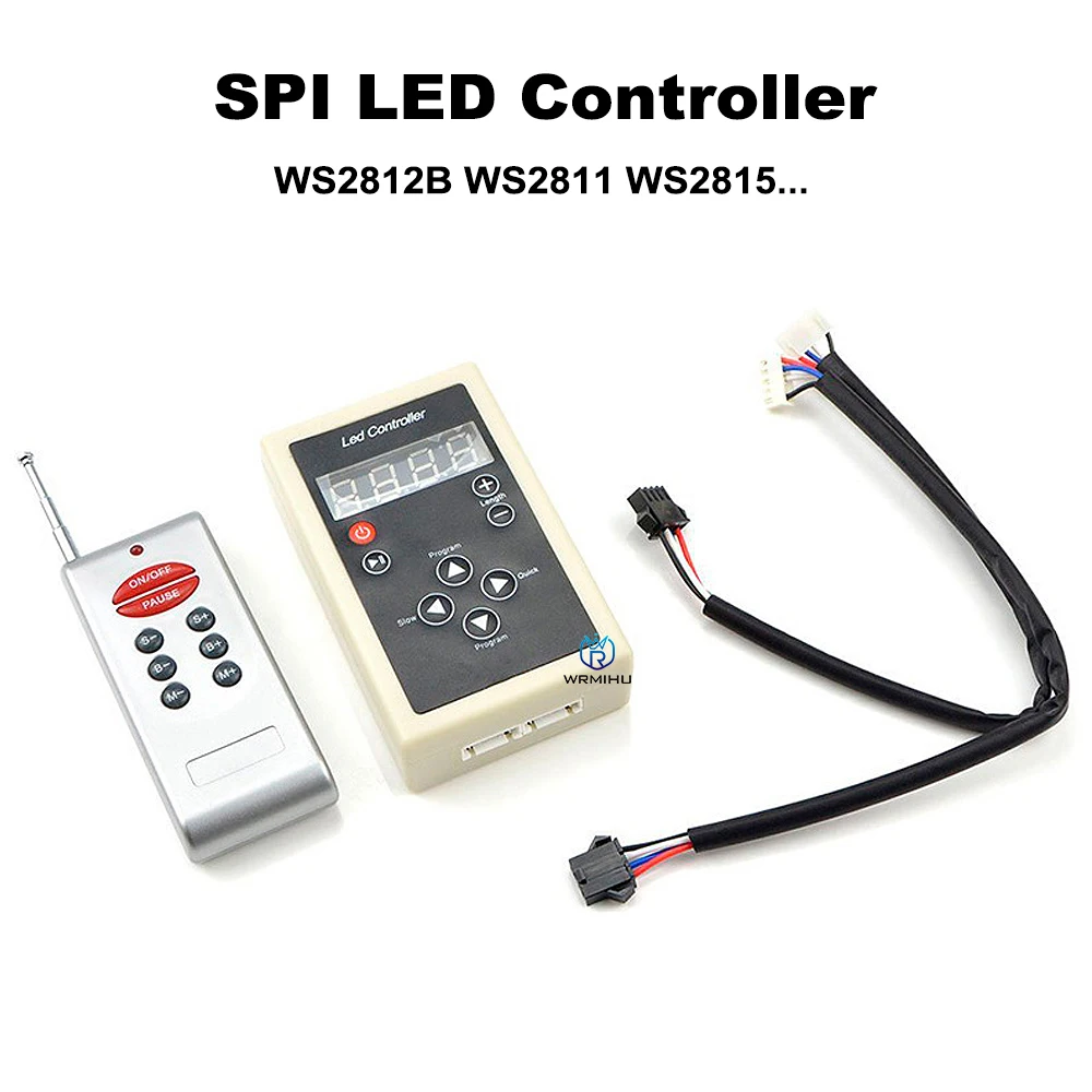 SPI LED Controller 2 Port 2048 Pixel DC12V with 8Key Remote Control for Addressable WS2811 1903 1812 RGB Magic Color Light Strip