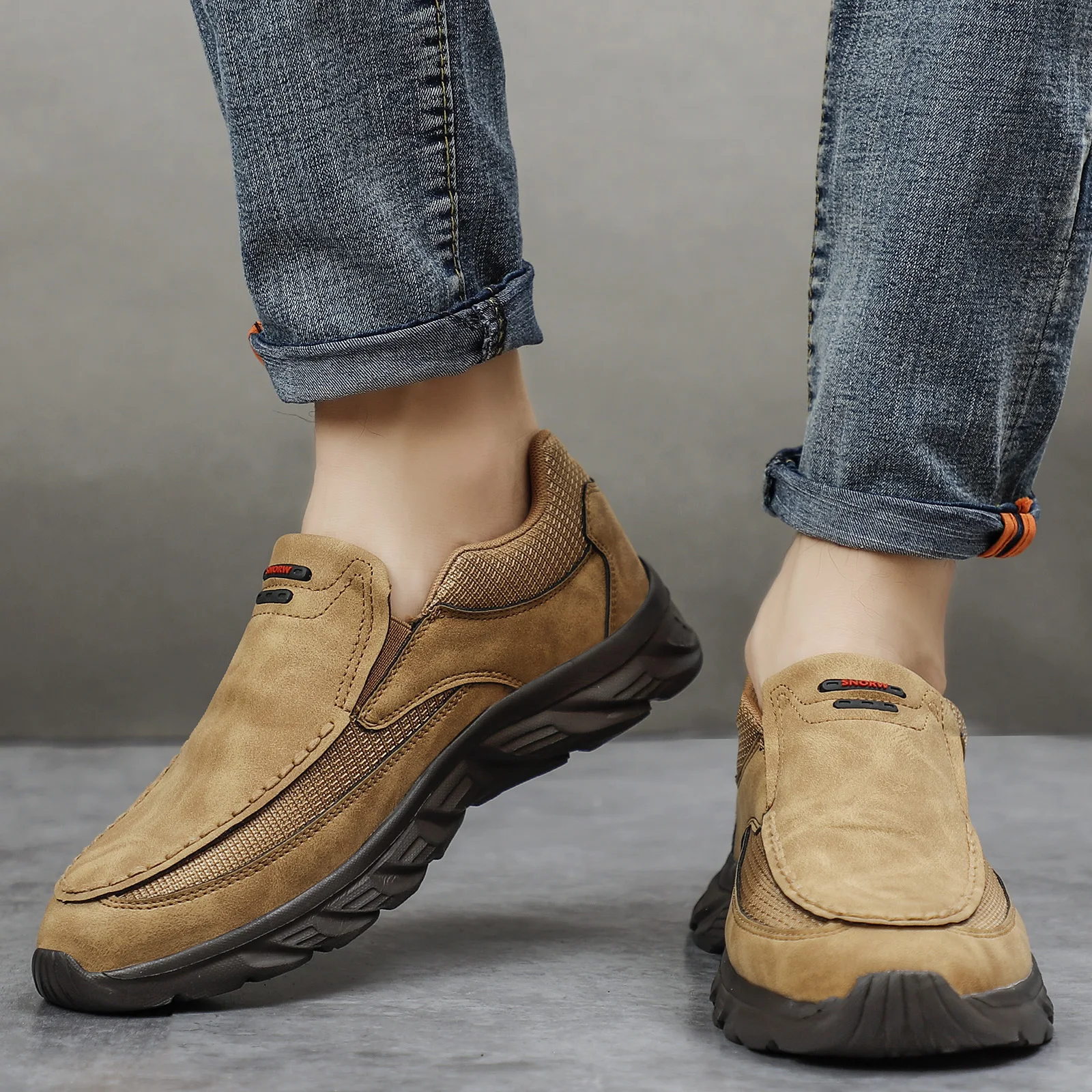 Men Leather Casual Shoes Breathable Loafers Men Sneakers 2024 New Male Comfortable Leather Flat Footwear Sneakers Men Shoes image 4