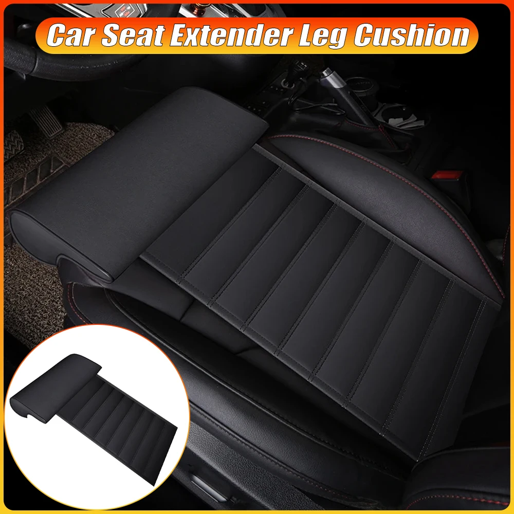 

Universal Car Seat Extender Leg Cushion For Driver Leather Leg Support Pillow Cover Memory Foam Auto Seat Extender Padding Mat