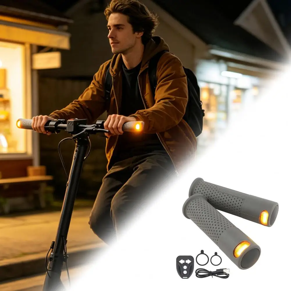 Image of 1 Paar Fernbedienungs-Scooter-Lenkerabdeckungen mit Blinkerlicht, Ersatzgriffabdeckungen für M365 Pro 1S Pro 2 Mi3