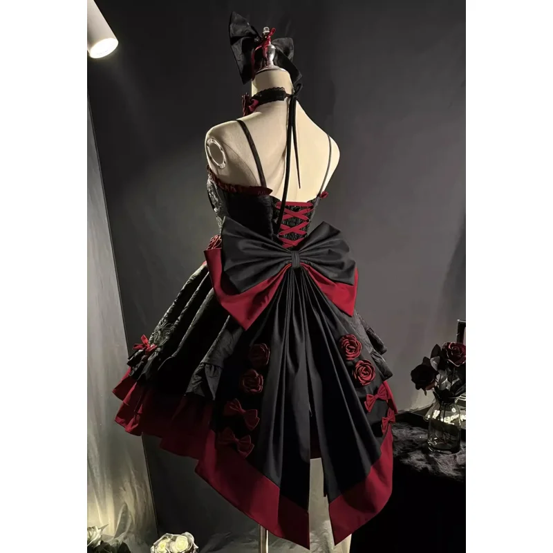 Black and red Gothic lolita Romantic dress Lolita Heavy heavy Princess dress