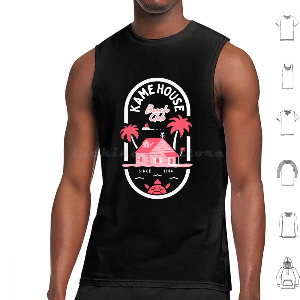 Kame House Beach Club Tank Tops Vest Sleeveless Beach Anime Master Roshi Manga Z Summer Club House Trendy