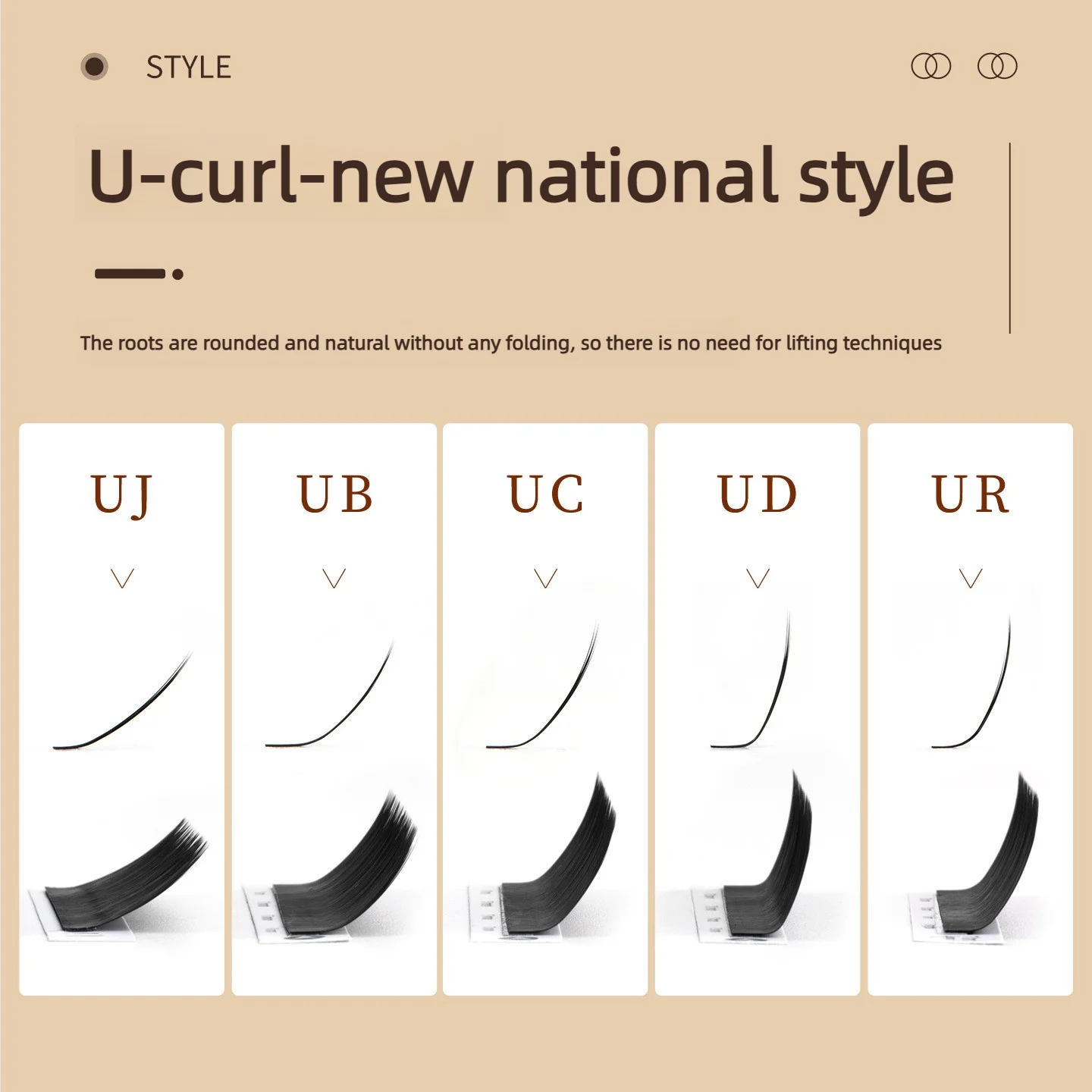 Camellia Eyelashes UR Curl Premium Korean PBT Extra Thick 8-15mm Adhesive-Free Loose Root Premade Fans Volume Lashes Tray