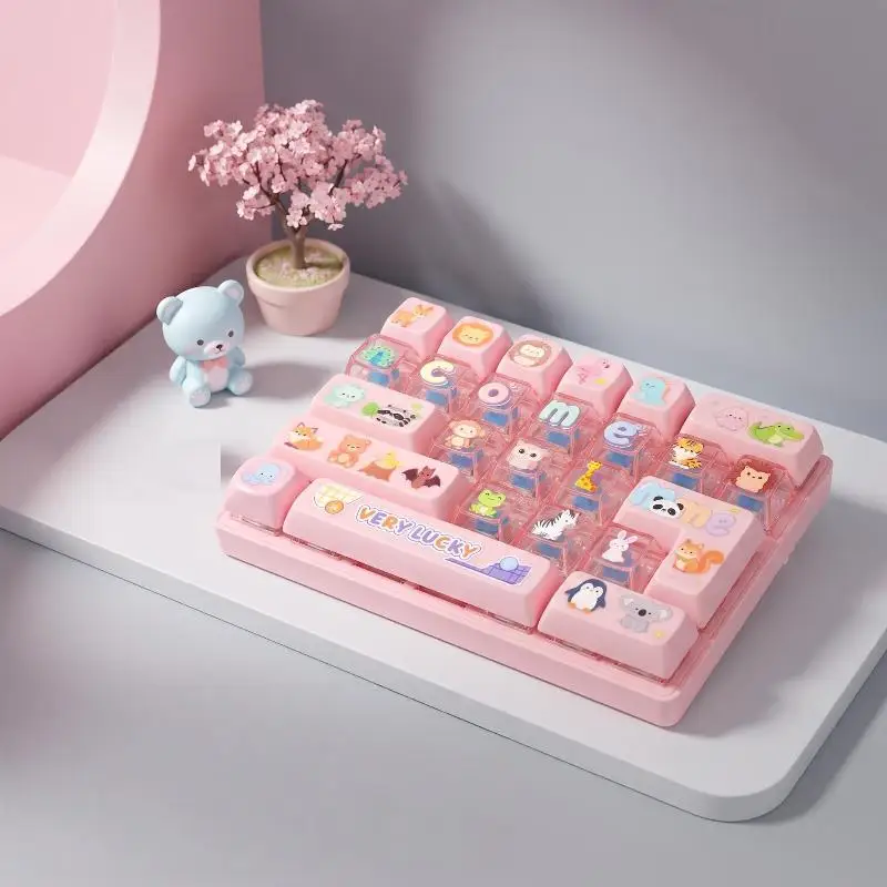 1 Stück Neuer Kreativer 26-Tasten-Tastatur-Dekompressions-Schlüsselanhänger, Niedlicher Cartoon-Heilungsartefakt, Lustiger Rucksack-Anhänger, Geschenk – Detail 2