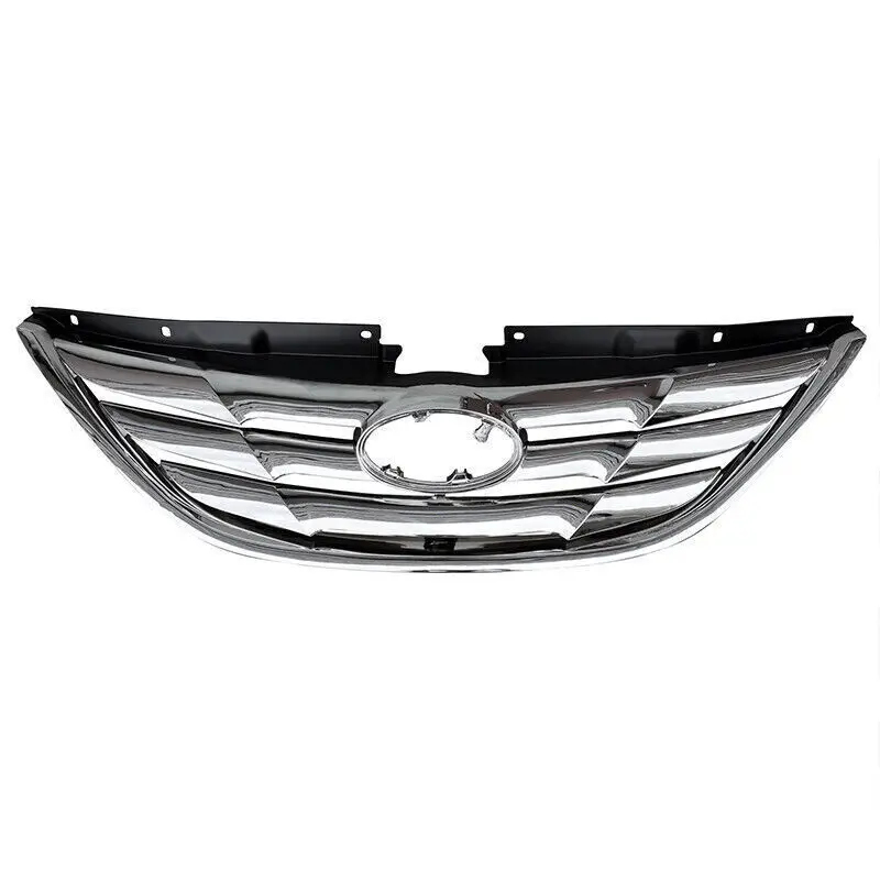 For Hyundai Sonata Sedan 2011 2012 2013 Front Grille Chrome Cover Molding Trim -