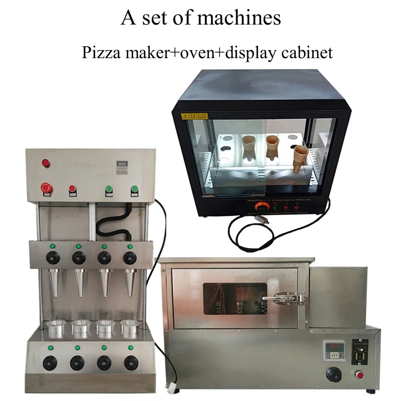 

4pcs Hand Hold Pizza Cone Making Machine With Rotary Oven Pizza Cone Forming Equipment