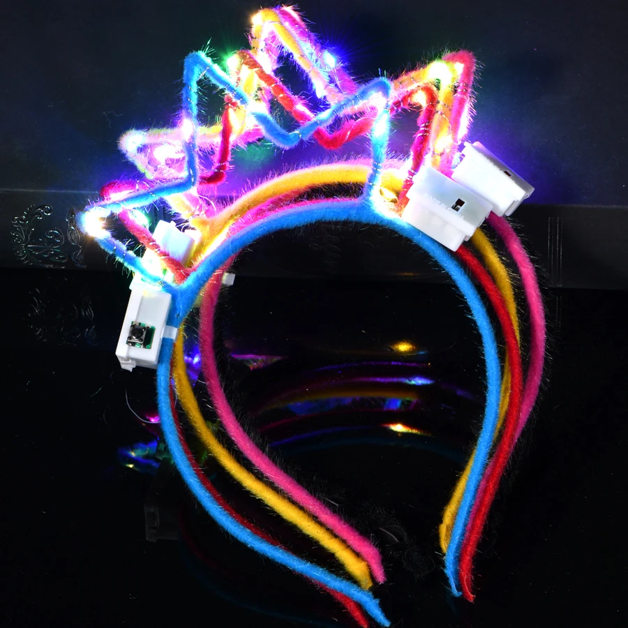 10/20/30szt Dziewczyna Kobiety Led Glow Cat Bunny Ear Hairband Light Up Flash Headband Glow In the Dark Birthday Wedding Party Supply