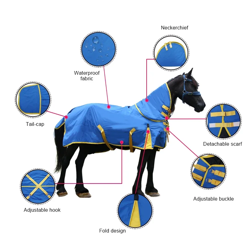 Custom New Style Protection Supplier Waterproof Horse Breathable magnetic Products Turnout Magnet Horse Blanket Horse Rug